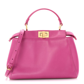 FENDI Nappa Mini Peekaboo Iconic Satchel Magenta