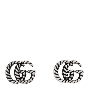 GUCCI Sterling Silver Torchon Double G Earrings