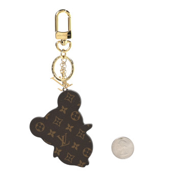 LOUIS VUITTON LV x TM Cowhide Monogram Superflat Panda Key Ring Bag Charm Multicolor