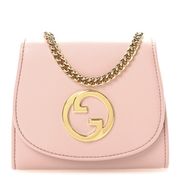 GUCCI Roxy Calfskin Medium Blondie Chain Wallet Powder Pink