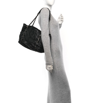 CHANEL Lambskin Timeless Sharpei Chain Shoulder Bag Black
