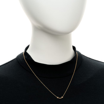 TIFFANY 18K Rose Gold Mini T Smile Pendant Necklace