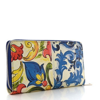 Dolce & Gabbana マジョリカプリント コンチネンタル ウォレット DOLCE GABBANA Dauphine Majolica Printed Zip Around Wallet