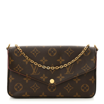 LOUIS VUITTON Monogram Pochette Felicie Chain Wallet Fuchsia