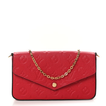 LOUIS VUITTON Empreinte Pochette Felicie Chain Wallet Scarlet