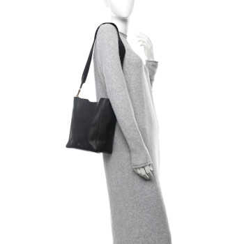 CELINE Soft Grained Calfskin Small Sangle Bucket Bag Black