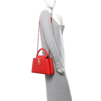 LOUIS VUITTON LV X TM Taurillon Cerises Capucines BB Rouge