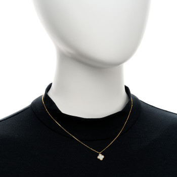 VAN CLEEF & ARPELS 18K Yellow Gold Mother of Pearl Sweet Alhambra Pendant Necklace