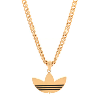 GUCCI X ADIDAS Gourmette Trefoil Pendant Necklace Gold