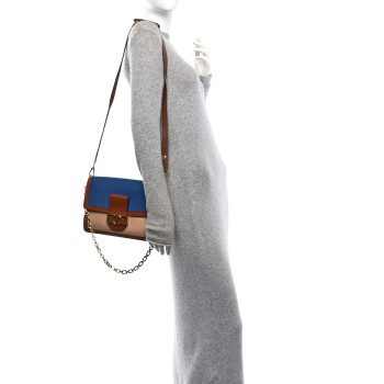 LOUIS VUITTON Taurillon Dauphine MM Blue Beige