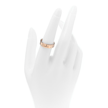 HERMES 18K Rose Gold Diamond PM Kelly Ring 55 7.25