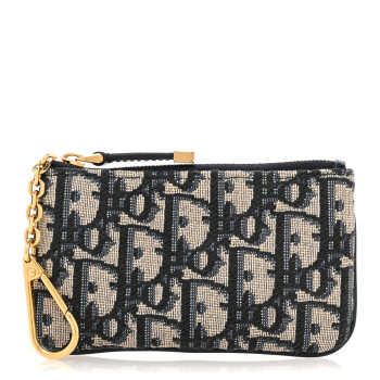 CHRISTIAN DIOR Oblique Key Case Blue