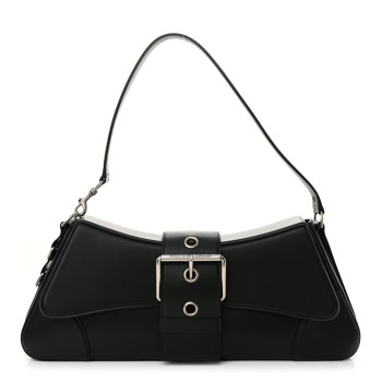 BALENCIAGA Smooth Calfskin Large Lindsay Shoulder Bag Black