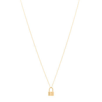 TIFFANY 18K Yellow Gold 1837 Padlock Pendant Necklace