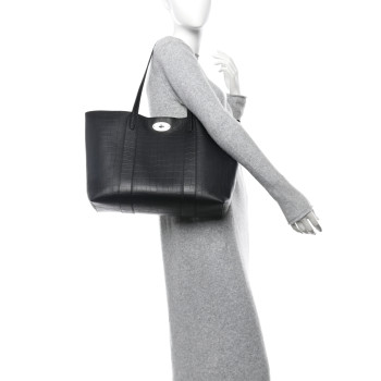 MULBERRY Crocodile Embossed Bayswater Tote Black