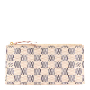 LOUIS VUITTON Damier Azur Felicie Chain Wallet Zippered Insert Rose Ballerine