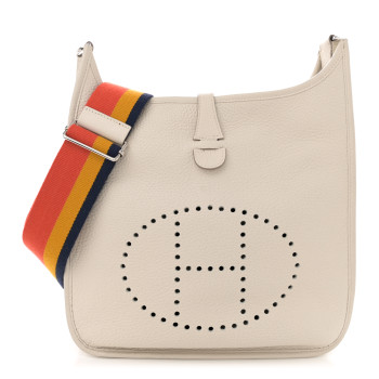 HERMES Taurillon Clemence Amazone Evelyne III PM Craie