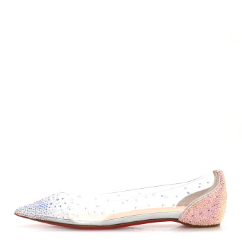 CHRISTIAN LOUBOUTIN PVC Suede Degrastrass Flats 36.5 Pink Multicolor