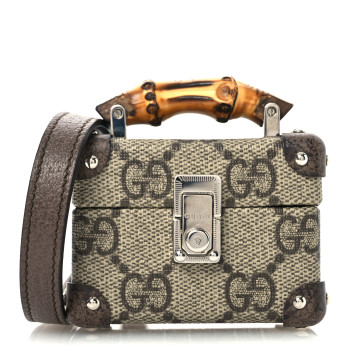 GUCCI GG Supreme Monogram AirPods Pro Case Beige Ebony