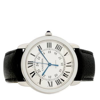 CARTIER Stainless Steel Calfskin 36mm Ronde Solo Automatic Watch