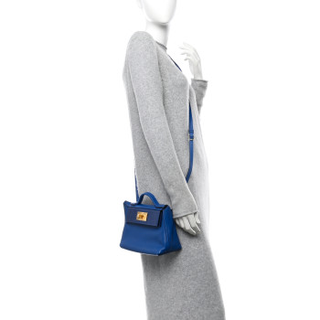 HERMES Evercolor Swift Lizard Touch 24/24 21 Bleu France Bleu Saphir