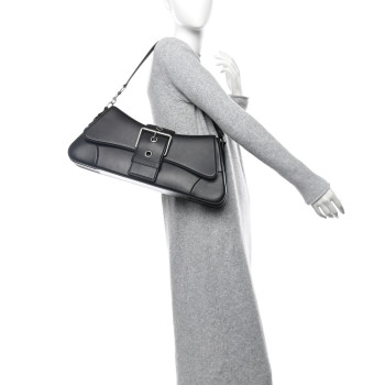 BALENCIAGA Smooth Calfskin Large Lindsay Shoulder Bag Black