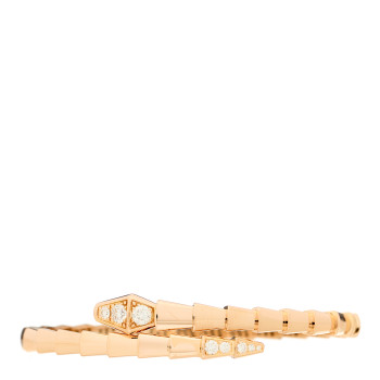 BULGARI 18K Rose Gold Diamond Serpenti Viper Bracelet