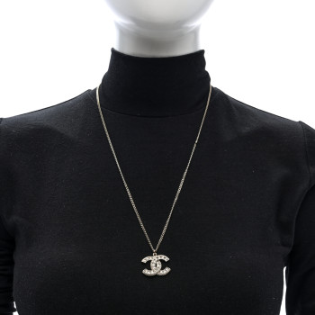 CHANEL Crystal CC Necklace Gold CHANEL Crystal CC Necklace Gold