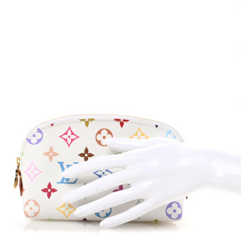LOUIS VUITTON LV x TM Monogram Multicolor Cosmetic Pouch PM White
