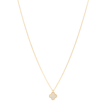 VAN CLEEF & ARPELS 18K Yellow Gold Mother of Pearl Sweet Alhambra Pendant Necklace
