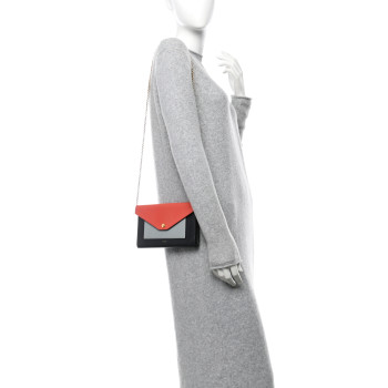 CELINE Liege Calfskin Tri-Color Large Pocket Flap On Chain Multicolor