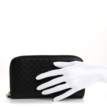 GUCCI Microguccissima Zip Around Wallet Black