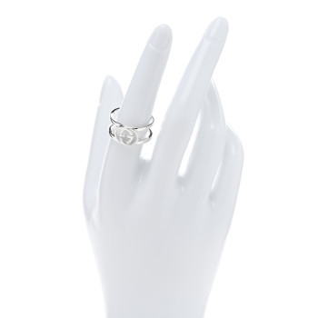 GUCCI Sterling Silver 9mm Interlocking G Open Band Ring 57 8