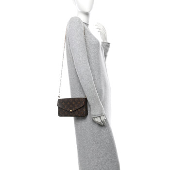 LOUIS VUITTON Monogram Pochette Felicie Chain Wallet Fuchsia