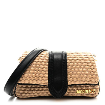 JACQUEMUS Raffia Effect Le Petit Bambimou Black