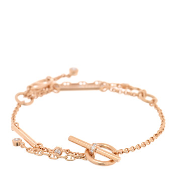 HERMES 18K Rose Gold Diamond Chaos Bracelet