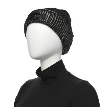 CHANEL Cashmere CC Beanie Hat Black