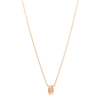 BULGARI 18K Rose Gold B.Zero1 Open Legends Pendant Necklace