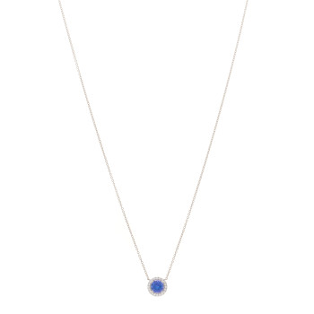 TIFFANY Platinum Diamond Tanzanite Soleste Pendant Necklace