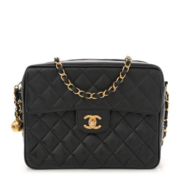 CHANEL Caviar Quilted Camera Case Black
