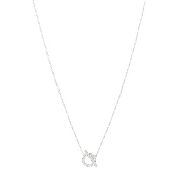 HERMES 18K White Gold Diamond Finesse Pendant Necklace