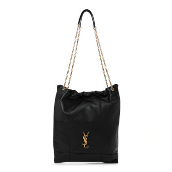 SAINT LAURENT Lambskin Matelasse Monogram Large Jamie 4.3 Pochon Black
