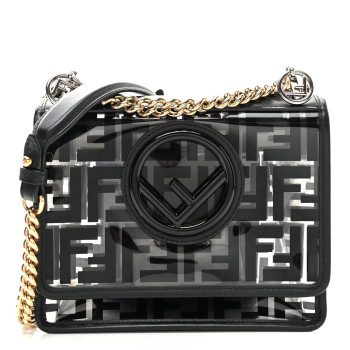 FENDI TPU FF Vitello Century F is Fendi Kan I Shoulder Bag Black