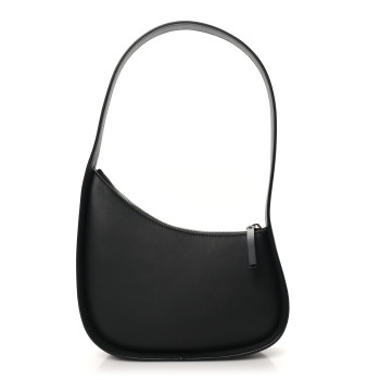 THE ROW Smooth Calfskin Half Moon Shoulder Bag Black