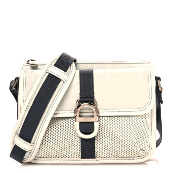 CHRISTIAN DIOR Technical Mesh Oblique Messenger Pouch Grey Blue
