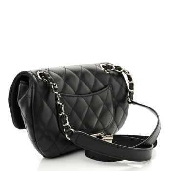 CHANEL Calfskin Quilted CC Uniform Flap Belt Bag Black