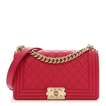 CHANEL Caviar Quilted Medium Boy Flap Fuchsia