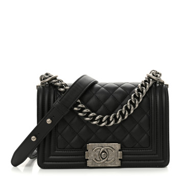 CHANEL Calfskin Quilted Small Boy Flap Black