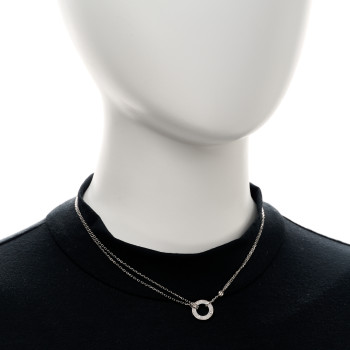 CARTIER 18K White Gold 2 Diamond LOVE Necklace