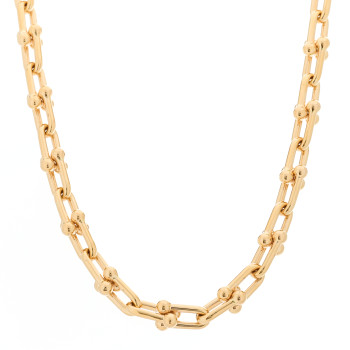 TIFFANY 18K Rose Gold Medium HardWear Link Necklace